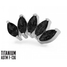 Накрутка-кластер из титана ASTM F-136 5K MARQUISE BLACK 