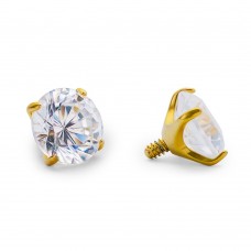 НАКРУТКА PRONG+ С КРИСТАЛЛОМ CLEAR CZ (GOLD PVD)